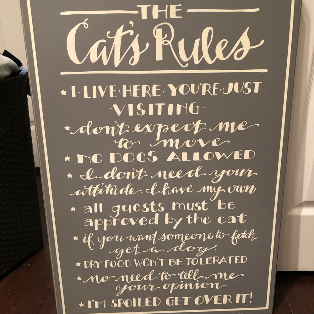 The Cat’s Rules Wood Canvas